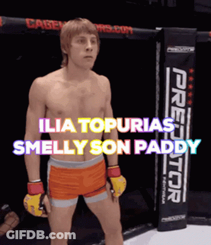 Ilia Topuria's Smelly Son Paddy In Ring GIF