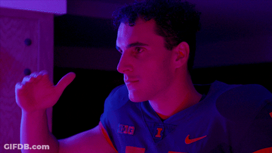 Illini College Footballer Looking Far GIF