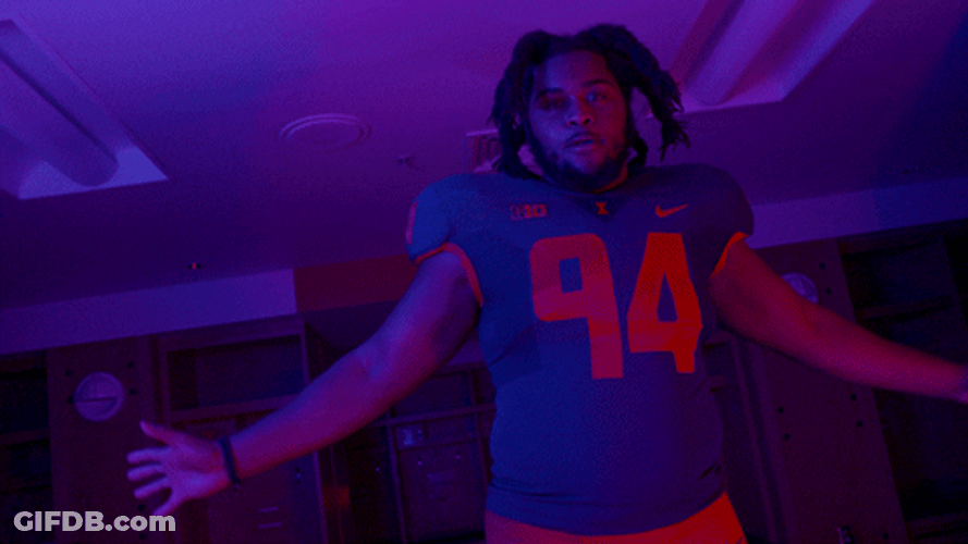 Illinois Fighting Illini Clutching Football GIF