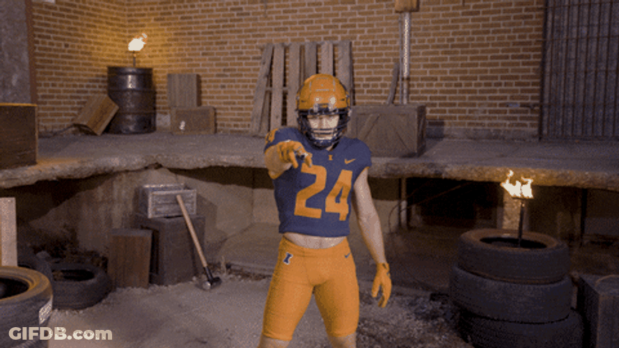Illinois Fighting Illini Jersey 24 Pointing GIF