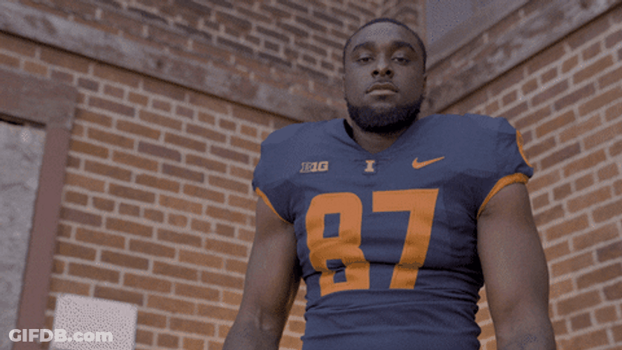 Illinois Fighting Illini Jersey 87 Ferocious Look GIF