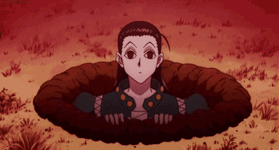 Illumi Going Down A Hole GIF