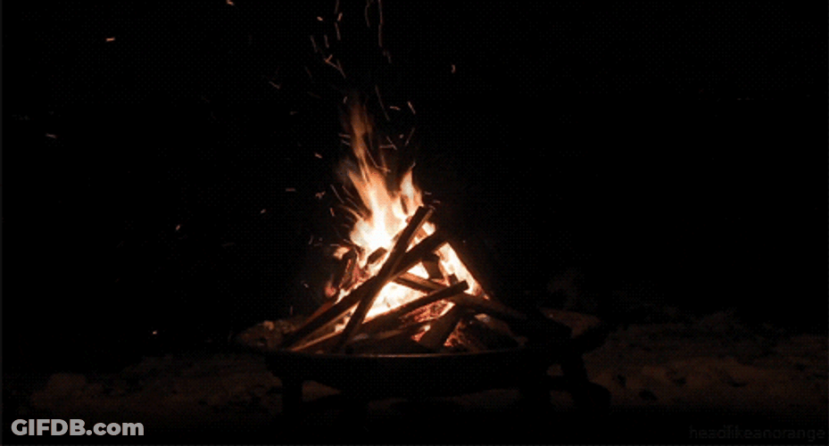 Illuminating Warm Campfire Dark GIF