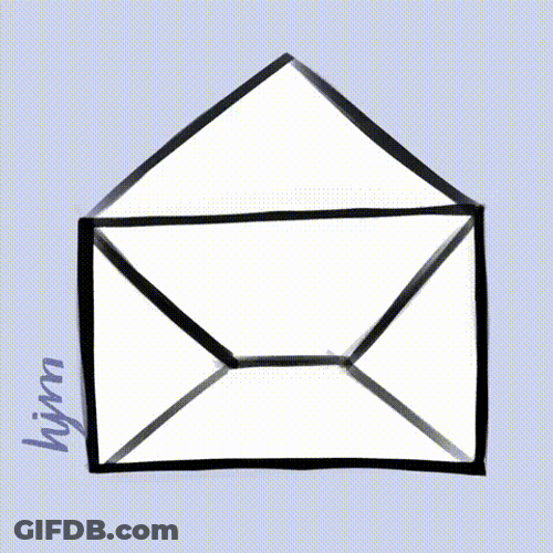 Illustrated Man Getting Inside A Mail GIF
