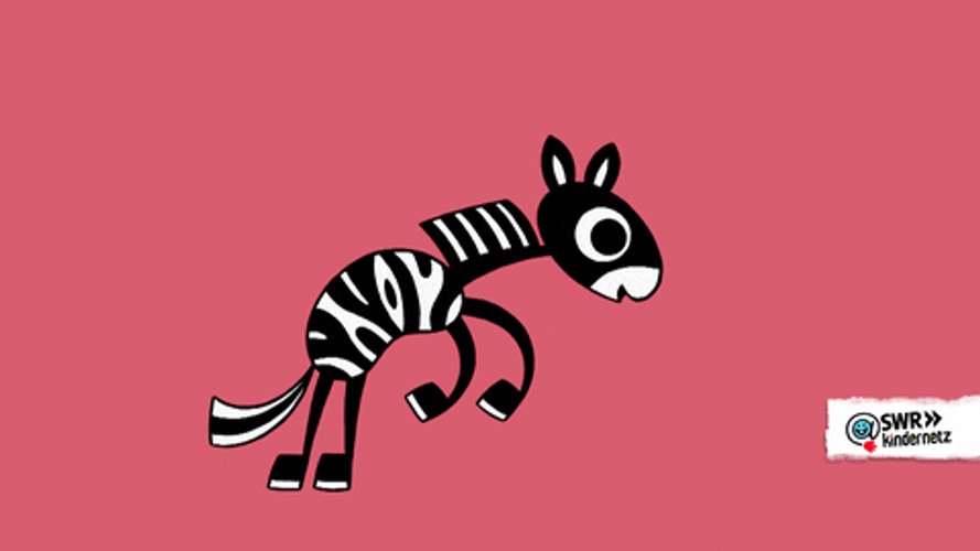 Illustrated Zebra Galloping GIF
