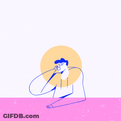 Illustration Big Head Man Drinking GIF