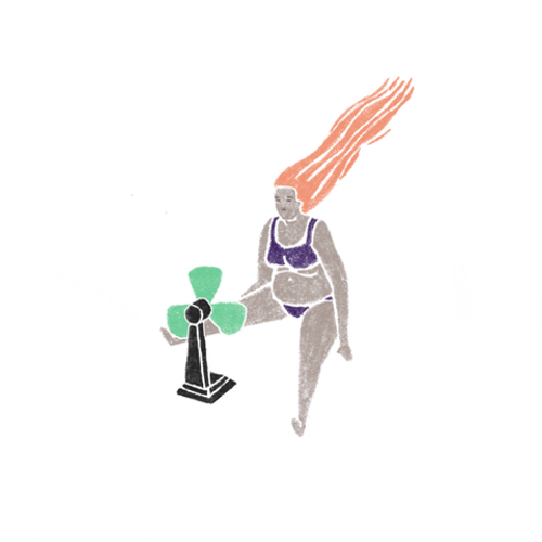 Illustration Bikini Sweating Fan GIF
