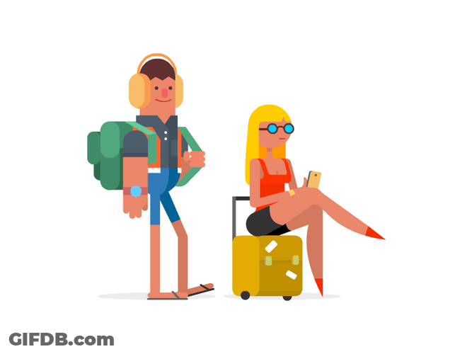 Illustration Bus Travel Wait GIF