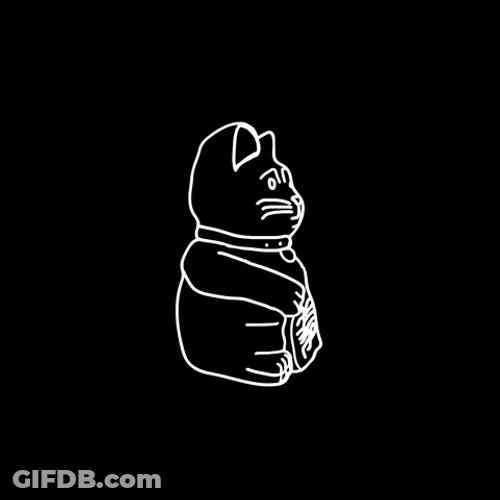 Illustration Display Cat Spinning And Waving GIF