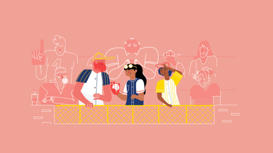 Illustration Girl Baseball Pitch GIF