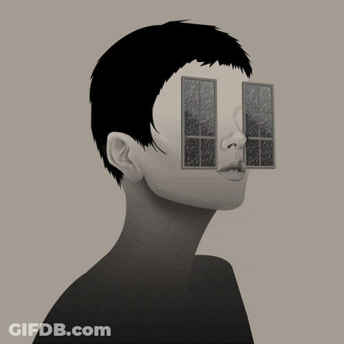 Illustration Girl Lightning Eyes GIF