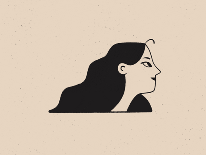 Illustration Long Hair Wave GIF