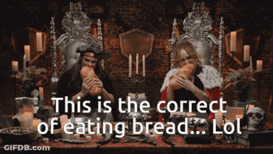 Ilona Maher And Brittany Broski Eatiing Bread GIF
