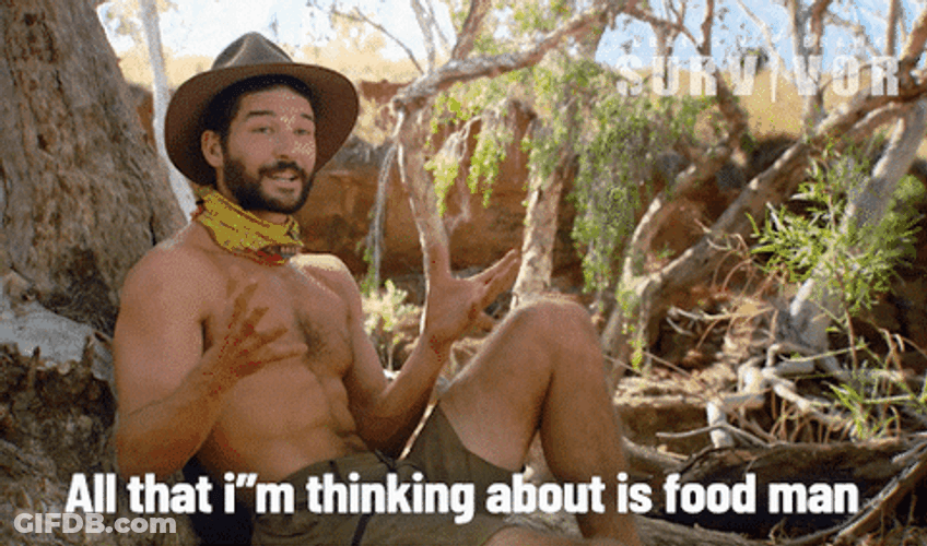 Im A Survivor Thinking About Food Man GIF