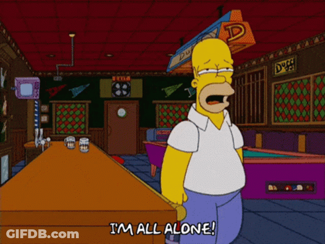 Im All Alone Homer Simpsons GIF