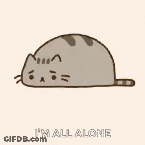 Im All Alone Sitting Pusheen Cat GIF