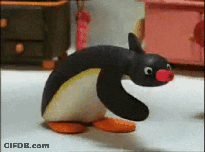 Im Coming Penguin Clay GIF