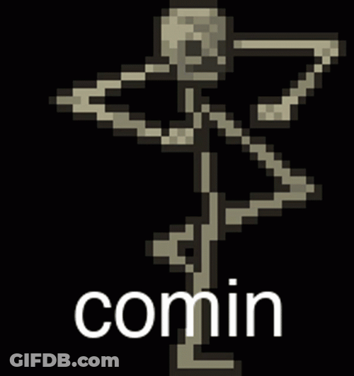 Im Coming Pixelated Skeleton GIF