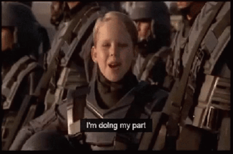Im Doing My Part Happy Kid Soldier GIF