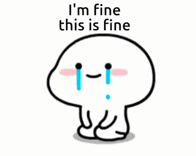 Im Fine This Is Fine Crying Meme GIF