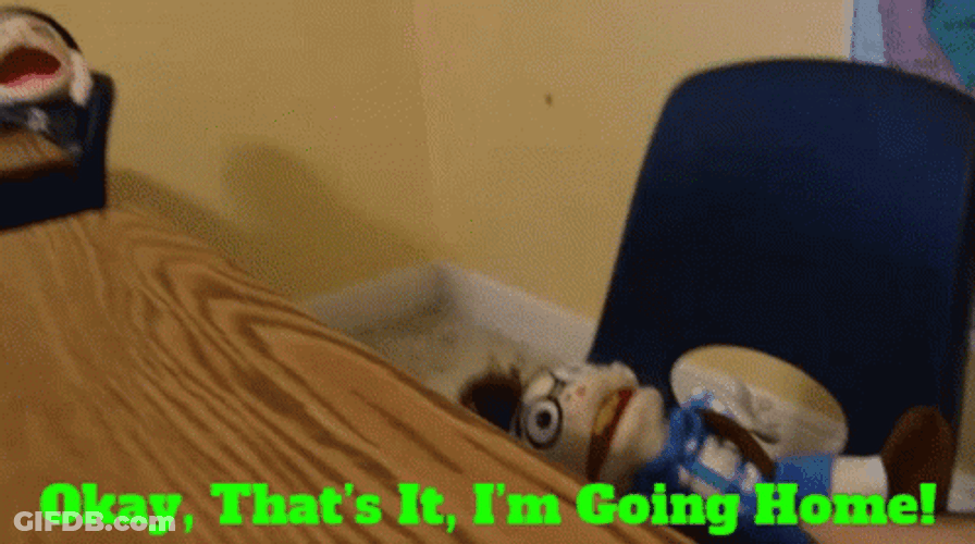 Im Going Home Puppet's Decision GIF