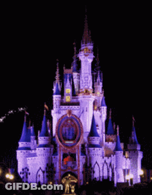 Im Going To Disney World Hearts Fireworks GIF