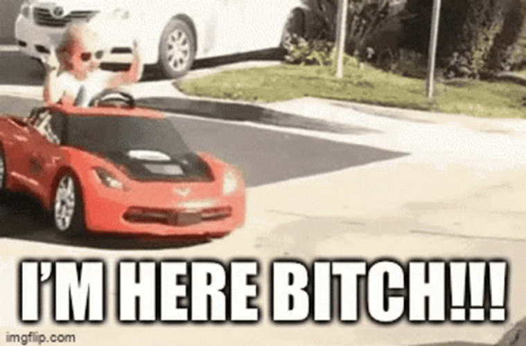 Im Here Girl On Car GIF