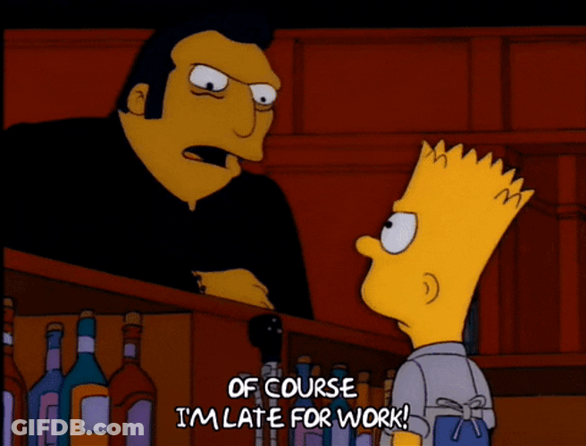 Im Late Bart Simpson GIF