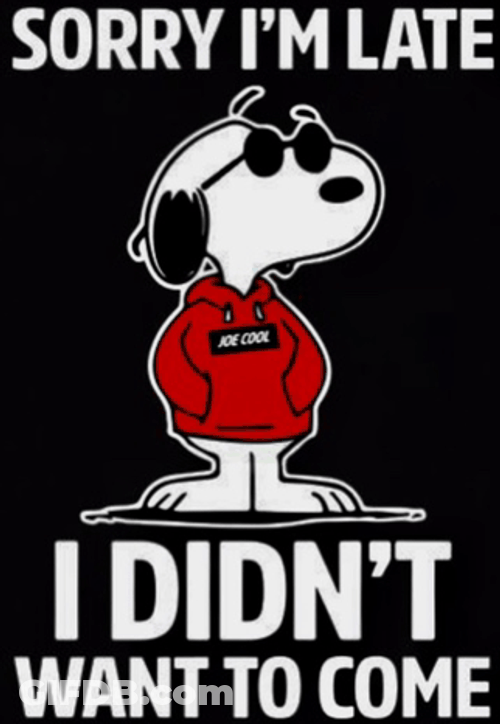 Im Late Cool Snoopy GIF