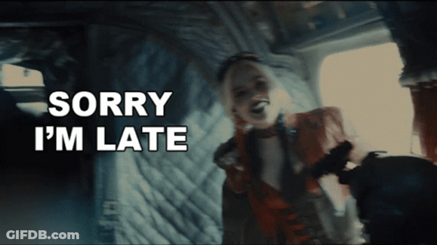 Im Late Harley Quinn GIF