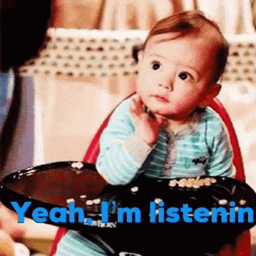 Im Listening Cute Baby Full Attention GIF