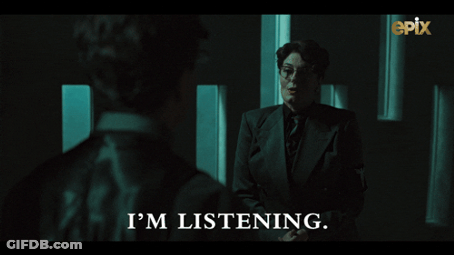 Im Listening Lady Boss Interstellar GIF