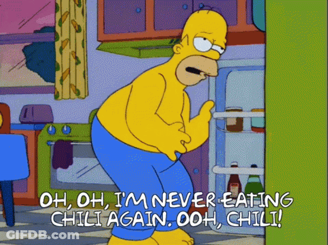 Im Never Eating Chili Again Homer Simpson GIF