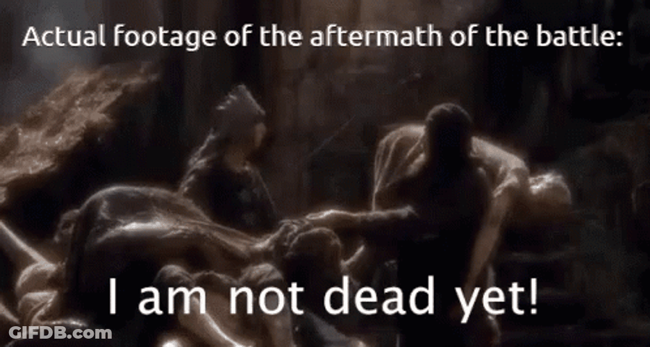 Im Not Dead Yet Battle Aftermath GIF