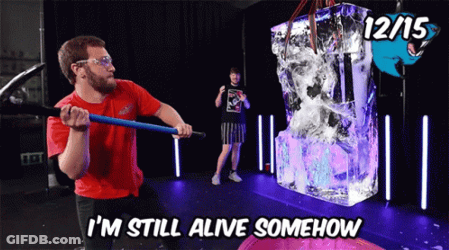 Im Not Dead Yet Hammering Ice Block GIF