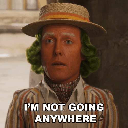 Im Not Leaving Hugh Grant Bubble Head GIF