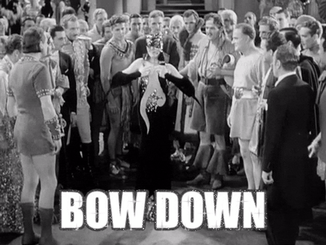 Im Not Worthy Bow Down Vintage Madam Satan GIF