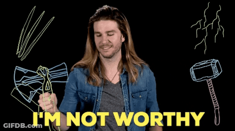 Im Not Worthy Kyle Hill Marvel GIF