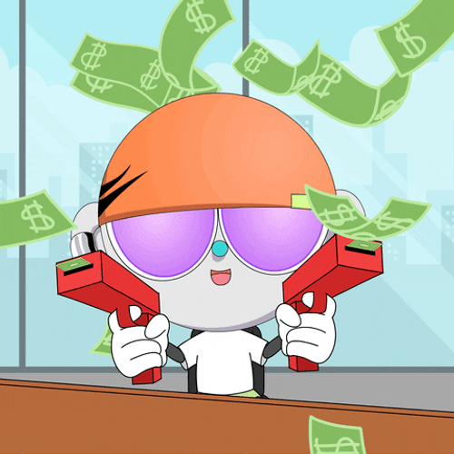Im Rich Cartoon Boy Shooting Money Gun GIF