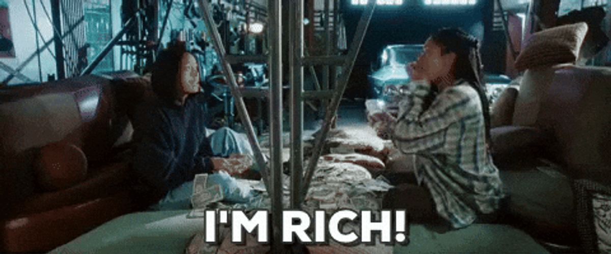 Im Rich Tossing Money Passing Out GIF