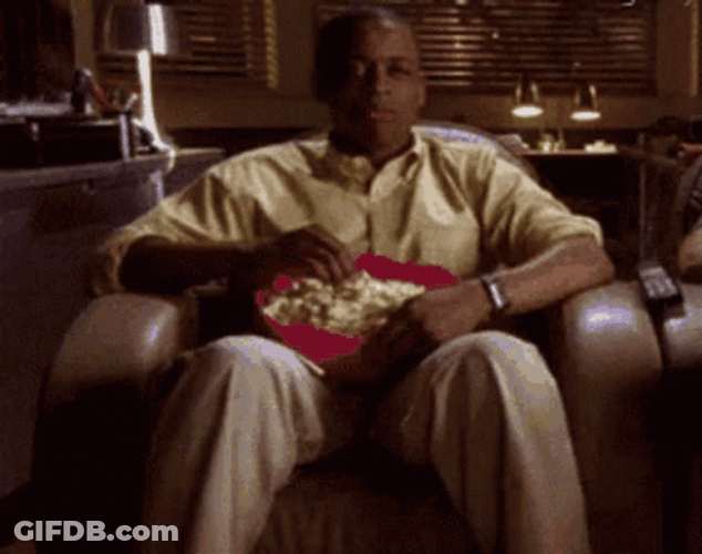 Im Sat Eating Popcorn GIF