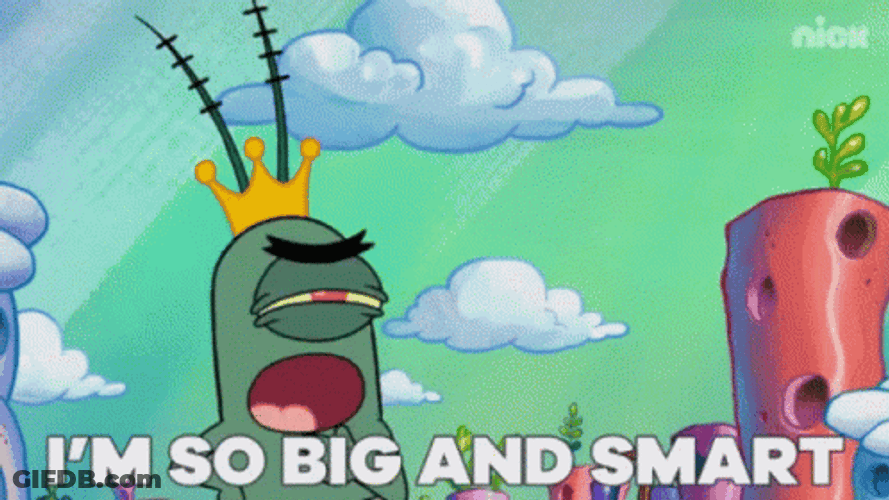 Im Smart Spongebob Plankton King GIF
