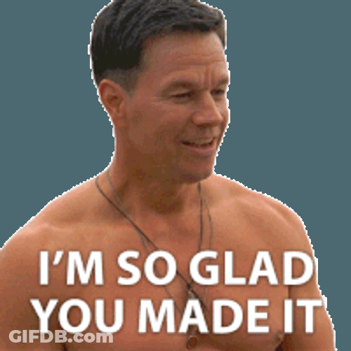 Im So Glad You Made It Huck Dembo Sticker GIF