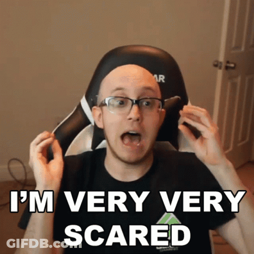 Im So Scared Man Wearing Eyeglasses GIF