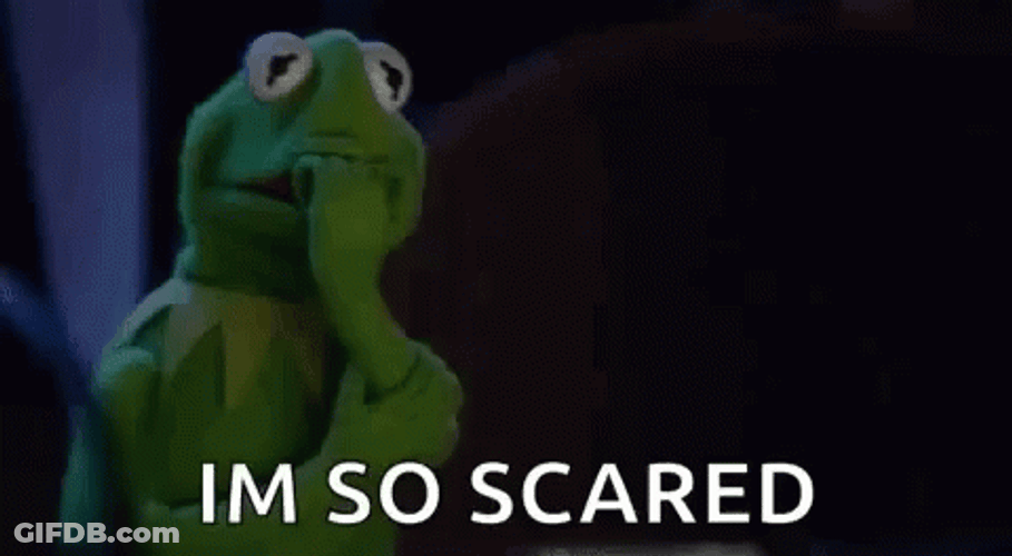 Im So Scared Muppet Kermit The Frog GIF