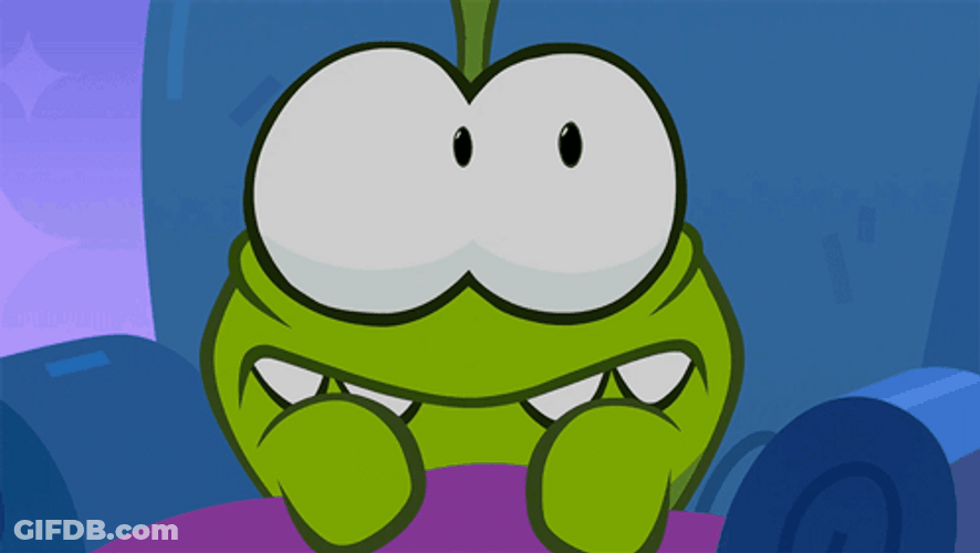 Im So Scared Om Nom Hiding Under Blanket GIF