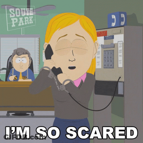 Im So Scared South Park Mrs Weatherhead GIF