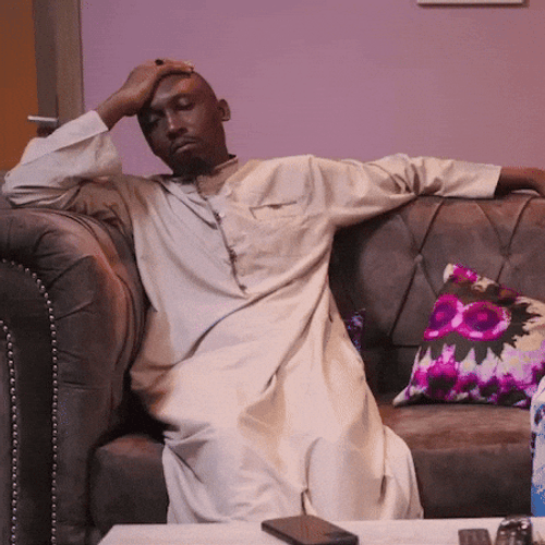 Im Tired Bald Guy Sleeping On Couch GIF