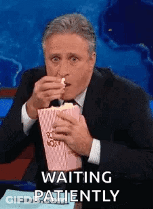 Im Waiting Patiently Jon Stewart GIF