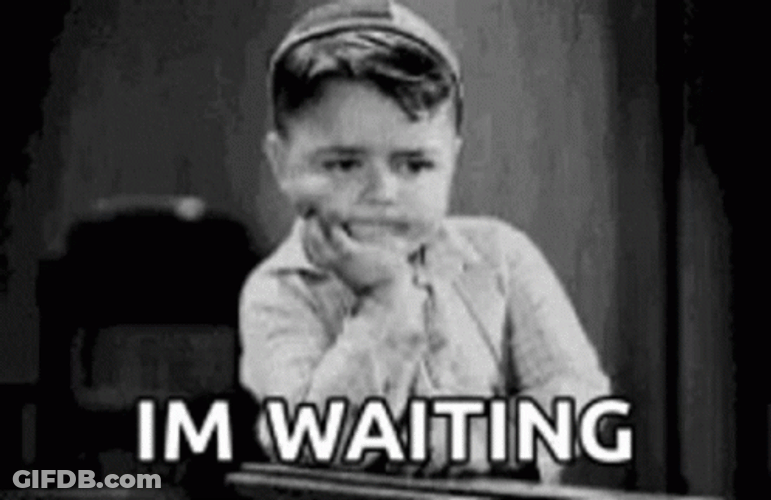 Im Waiting Vintage Kid Frowned Face GIF